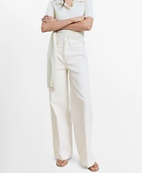 Mango Women's High-Rise Wide Leg Jeans