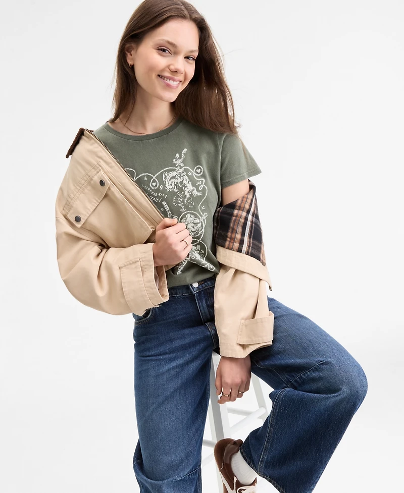 Lucky Brand Women's Cropped Utility Jacket