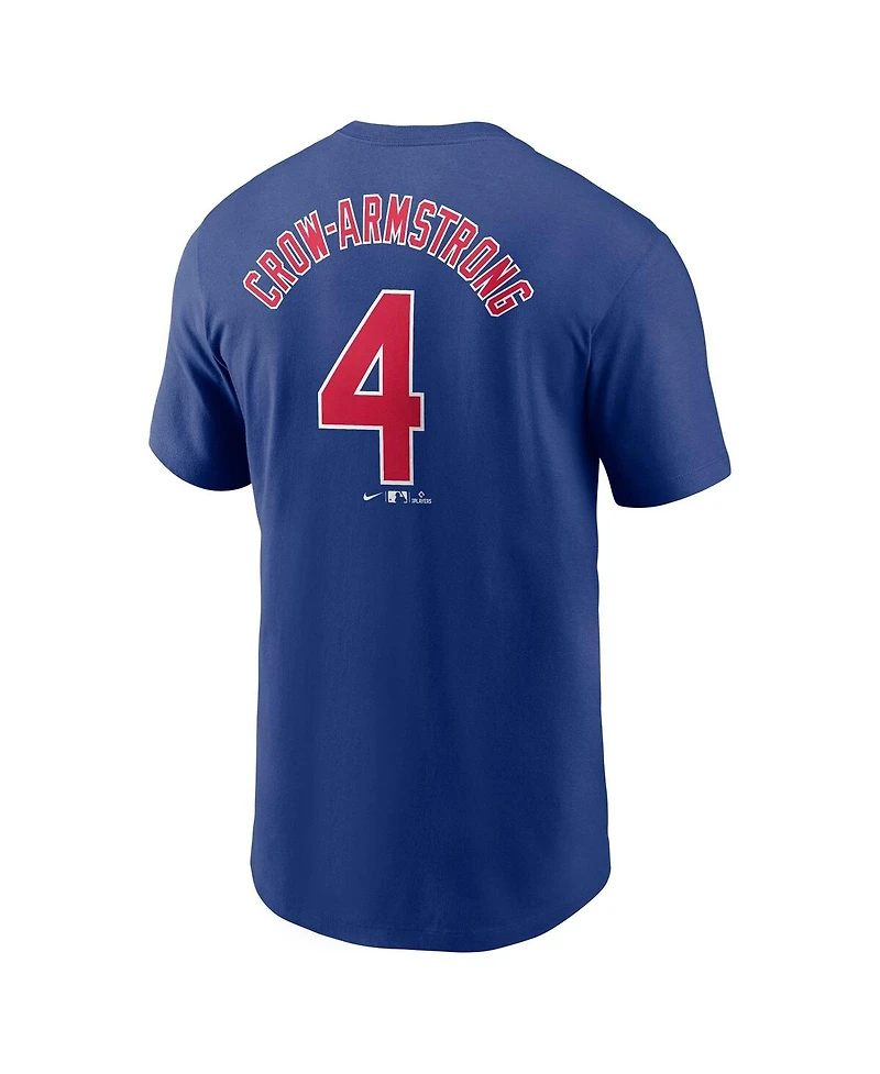 Nike Men's Pete Crow-Armstrong Royal Chicago Cubs Fuse Name Number T-Shirt