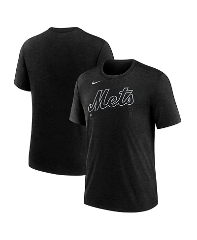 Nike Men's Heather Black New York Mets Lights Out Tri-Blend T-Shirt