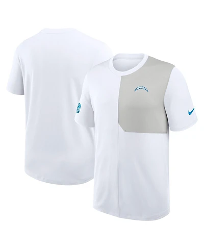 Nike Men's White Los Angeles Chargers Sideline Uv Performance Coach Shirt