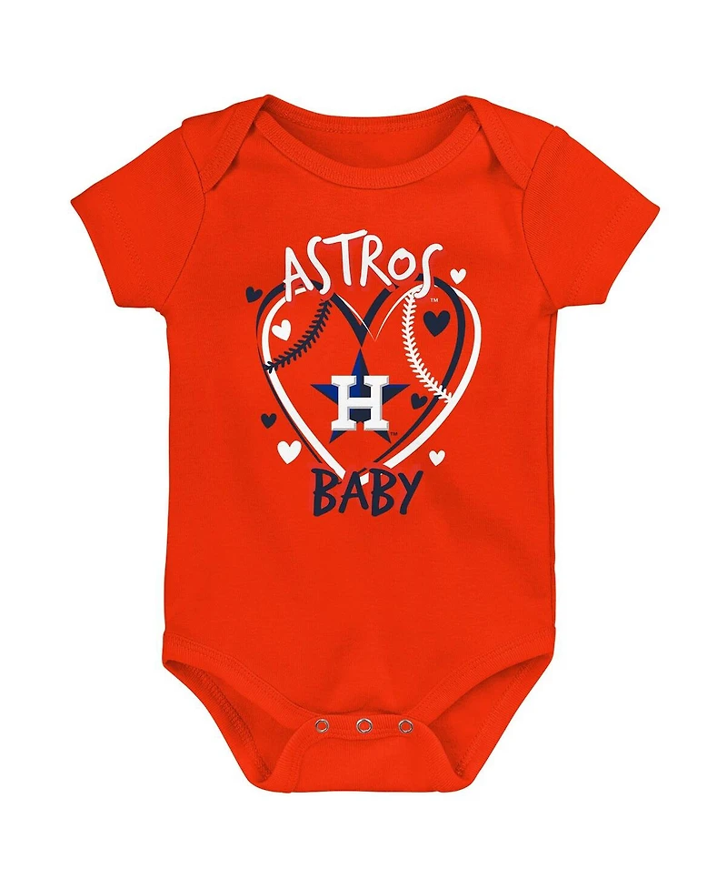 Outerstuff Baby Boys and Girls 3-Piece Houston Astros Slide Home Bodysuit Set