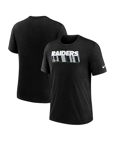 Nike Men's Heather Black Las Vegas Raiders Long Pass Tri-Blend T-Shirt