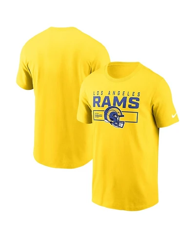 Nike Men's Gold Los Angeles Rams Primetime Helmet Essential T-Shirt