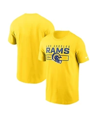 Nike Men's Gold Los Angeles Rams Primetime Helmet Essential T-Shirt