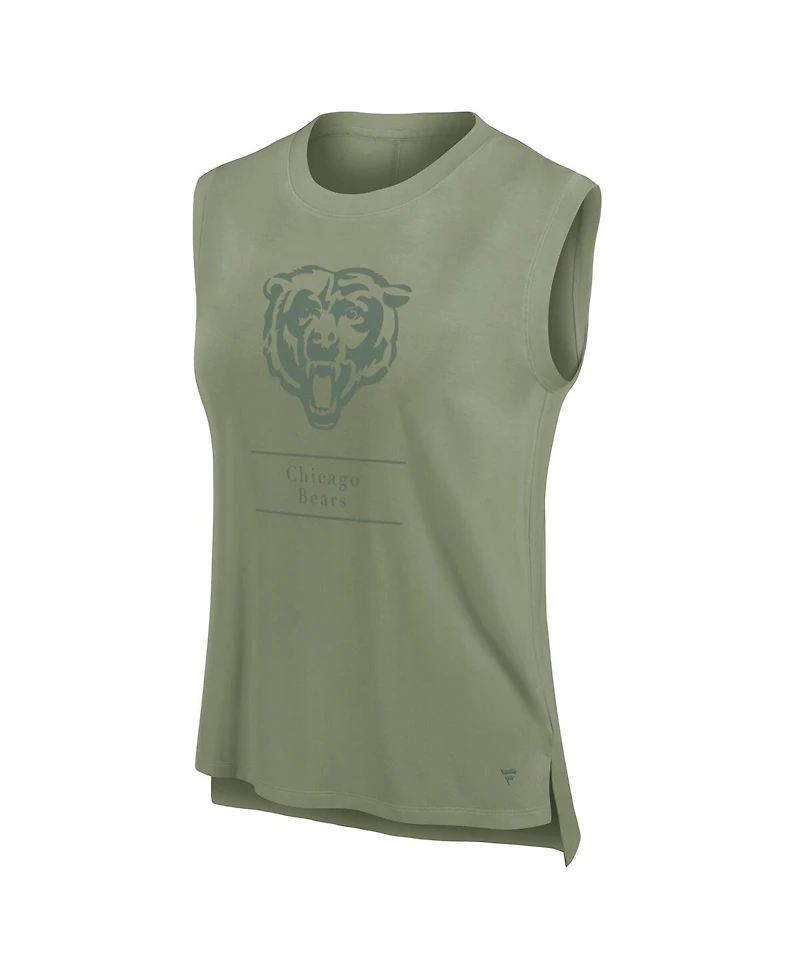 Fanatics Women's Olive Chicago Bears Studio Embrace Tank Top