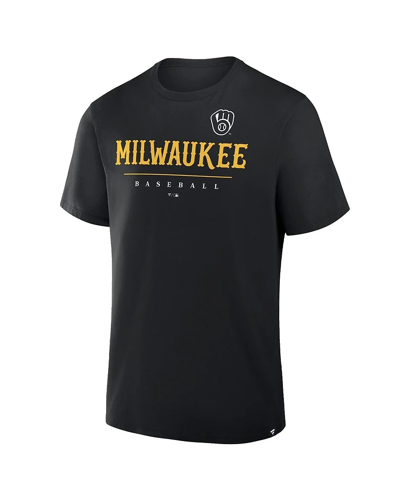 Fanatics Men's Black Milwaukee Brewers Color Pop Legacy Clubhouse T-Shirt