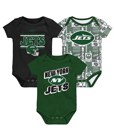 Outerstuff Baby Boys and Girls 3-Piece New York Jets Play Day Bodysuit Set