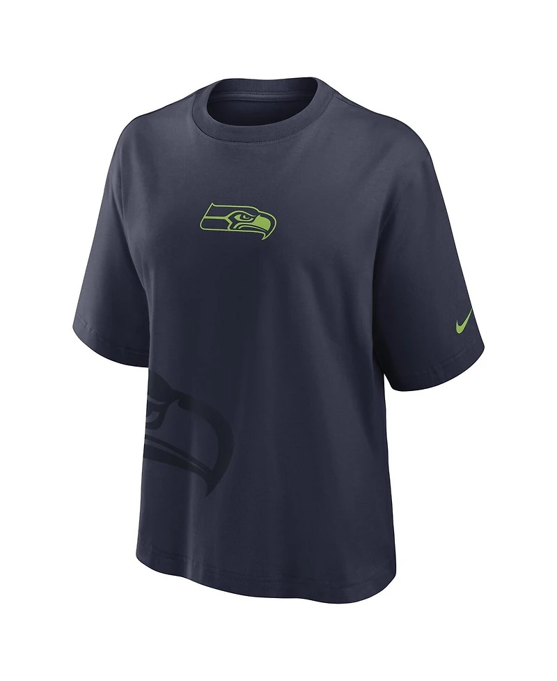 Nike Women's College Navy Seattle Seahawks Boxy T-Shirt