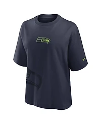 Nike Women's College Navy Seattle Seahawks Boxy T-Shirt