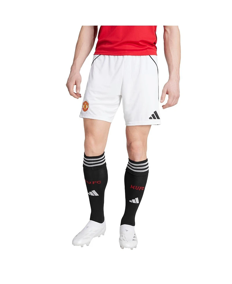 Adidas Men's White Manchester United 2025/26 Home Aeroready Replica Shorts