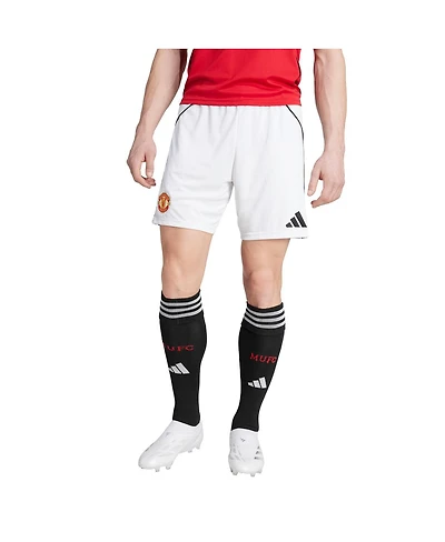 Adidas Men's White Manchester United 2025/26 Home Aeroready Replica Shorts