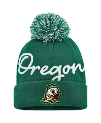 Fanatics Women's Green Oregon Ducks Excel Cuffed Knit with Pom Hat