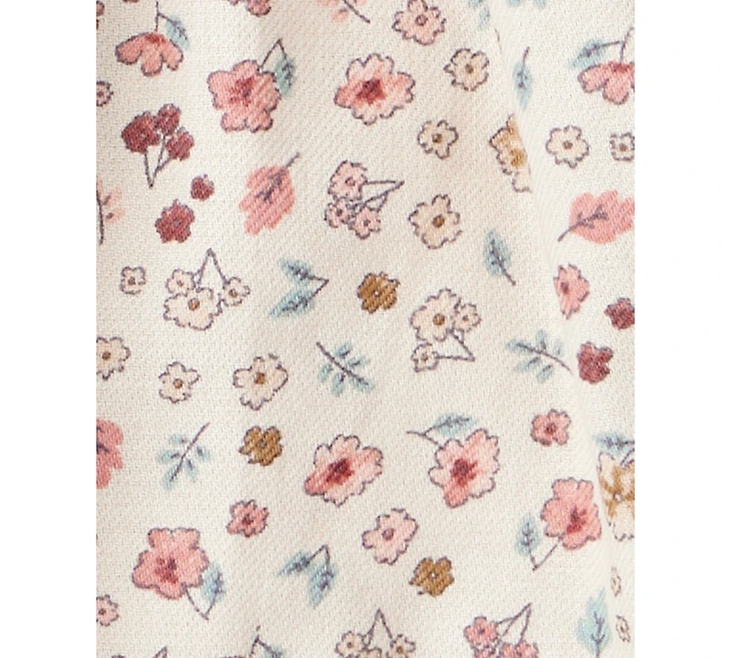 Carter's Baby Girls Cotton Floral-Print Headwrap, T-Shirt & Pants, 3 Piece Set
