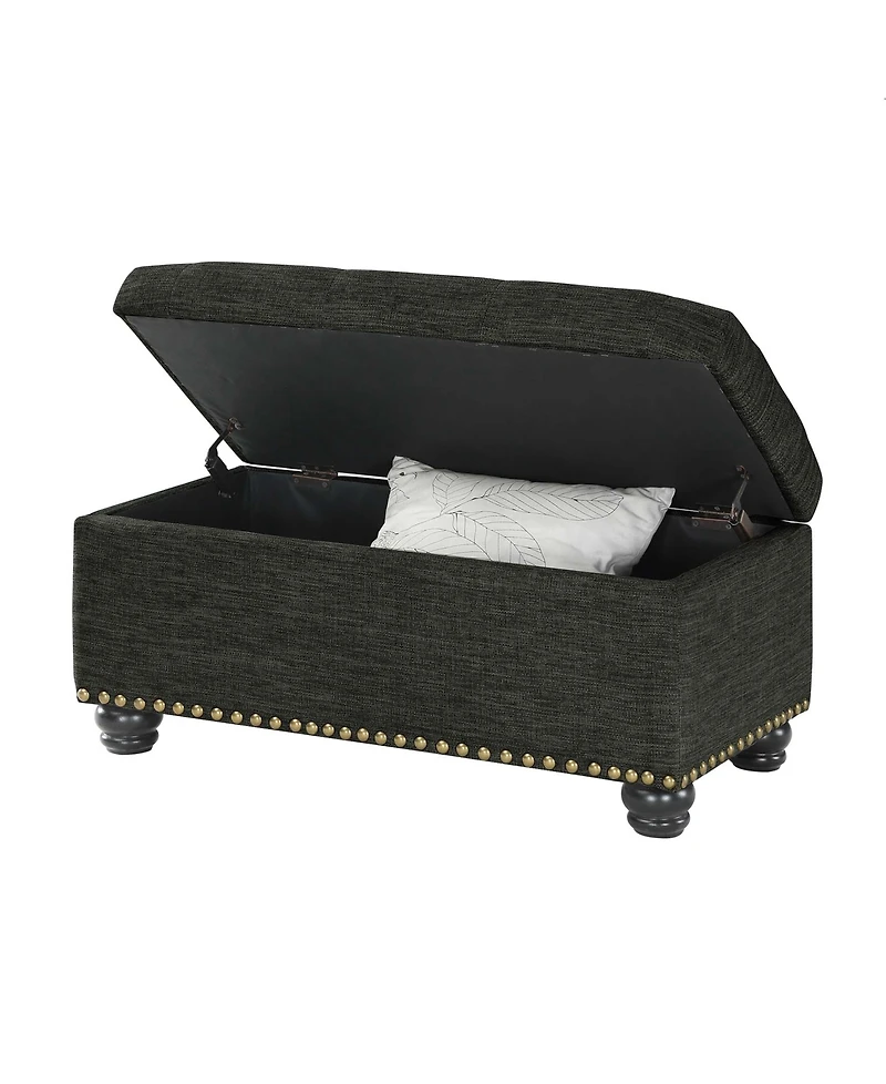 Convenience Concepts 35.5" Faux Linen 7th Avenue Storage Ottoman