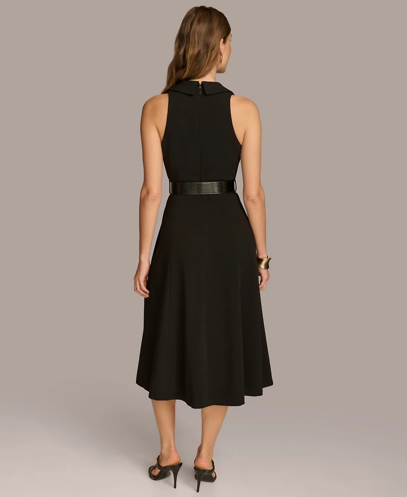 Donna Karan New York Women's V-Neck Sleeveless Midi Dress