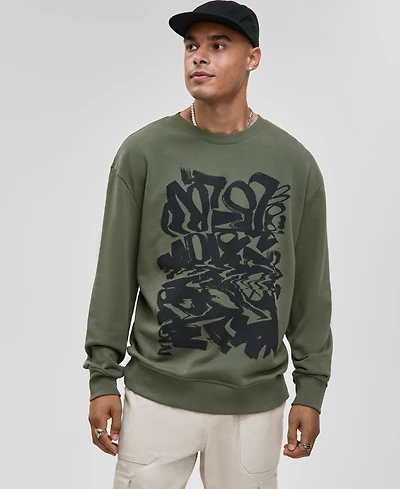 Mode of One Men's Relaxed-Fit Scribble Graphic Sweatshirt, Macy's Exclusive