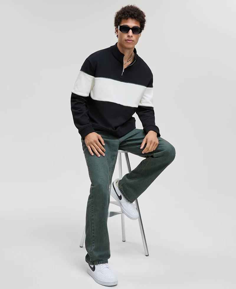 Mode of One Men's Relaxed-Fit Half-Zip Sweatshirt, Macy's Exclusive