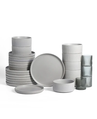 Stone Lain Haven 32 Pc. Dinnerware & Glassware Set, Service for 8