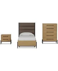 Linstead 3-Pc. Twin Upholstered Set (Bed, Chest & Nightstand), Created for Macy's