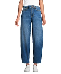 Lands' End Women's Recover High Rise Barrel Leg Ankle Jeans