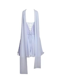 Miss Circle Women's Valentina Baby Blue Boned Curve Edge Peplum Mini Dress