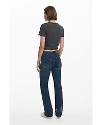 Desigual Women's Embroidered jeans with square pockets