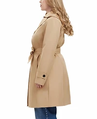Bgsd Women's Plus Ivy Water Resistant Hooded Trench Coat