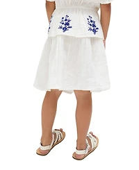 Raffya Kids Little Girls Ally Paneled Waist Embroidered Skirt