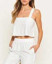 Modenaire Women's Striped Open Back Two-Piece Set