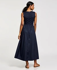 Modenaire Women's Sleeveless Fit-And-Flare Seam Waist Maxi Dress