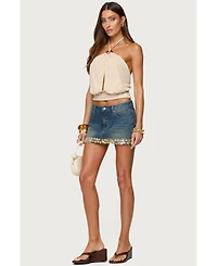 Edikted Women's Khalia Backless Cut Out Halter Top