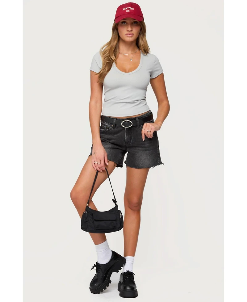Edikted Women's Moraya V Neck T Shirt