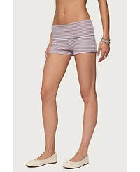 Edikted Women's Kodi Striped Fold Over Shorts