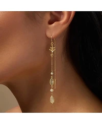 Karma and Luck Renewed Purpose Lotus Aquamarine Drop Earrings