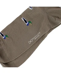 Trafalgar Men's Good Fortune Mallard Duck Novelty Over The Calf Pima Cotton Dress Sock (1 Pair)
