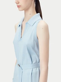 Gobi Cashmere Women's Sleeveless Silk Polo Dress