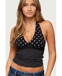 Edikted Women's Ginny Mixed Polka Dot Halter Top