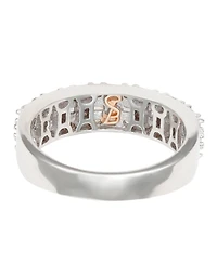 Suzy Levian Rose Sterling Silver Red and White Cubic Zirconia Ring