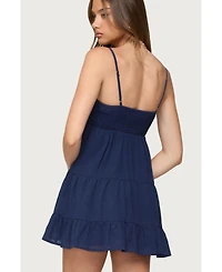 Edikted Women's Calley Scrunchy Tiered Mini Dress