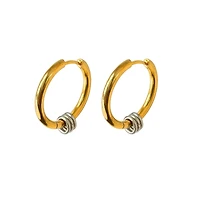 Hollywood Sensation Signature Style Mixed Metal Two-Tone Earrings