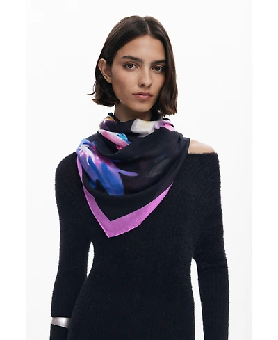 Desigual Women's Rectangular floral scarf
