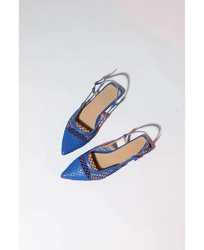 Prologue Shoes Brace Blue Mesh Flat Sandal (Women)