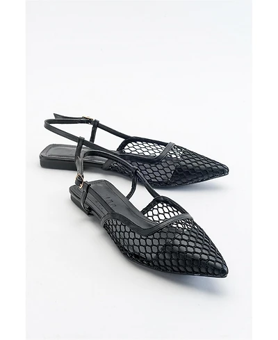 Prologue Shoes Brace Blue Mesh Flat Sandal (Women)