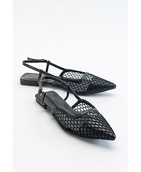 Prologue Shoes Brace Blue Mesh Flat Sandal (Women)