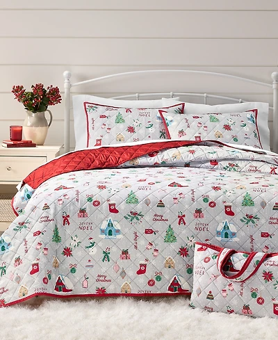 Holiday Lane Holiday Icons 4-Pc. Quilt Tote Set, Full/Queen, Exclusively for Macy's