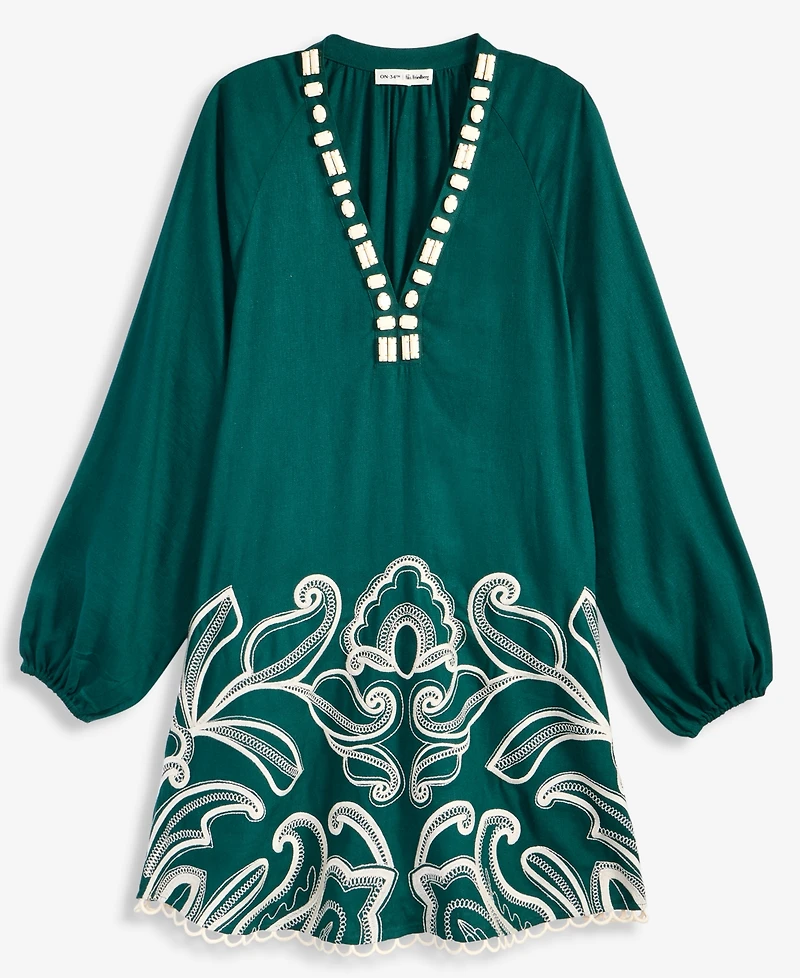 Women's Embroidered A-Line Dress, Macy's Exclusive - On 34th | Alix Friedberg Capsule Collection