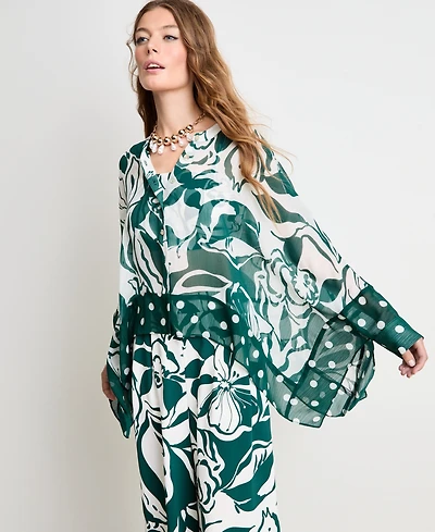 Women's Button-Front Poncho Blouse, Macys' Exclusive - On 34th | Alix Friedberg Capsule Collection