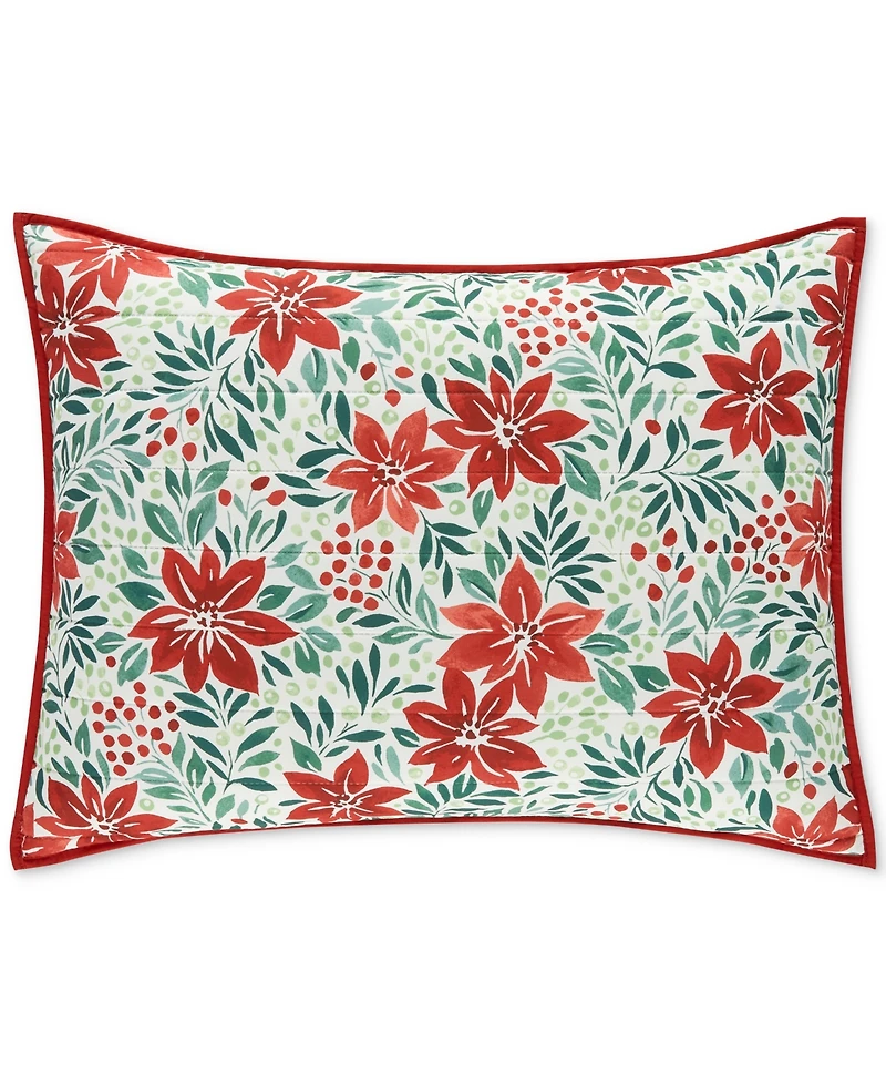 Holiday Lane Poinsettia Quilt Set, Full/Queen, Macy's Exclusive