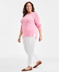 Style & Co Plus Boat-Neck Tape Yarn Sweater, Macy's Exclusive